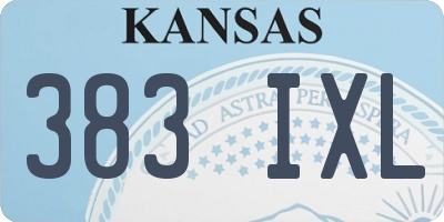 KS license plate 383IXL