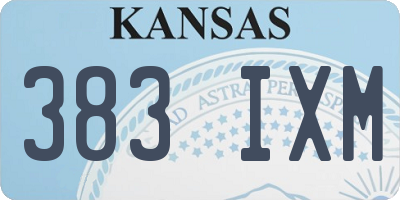KS license plate 383IXM