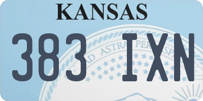 KS license plate 383IXN