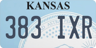 KS license plate 383IXR
