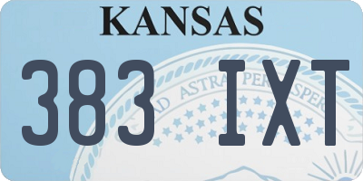 KS license plate 383IXT