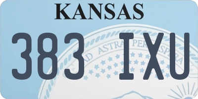 KS license plate 383IXU