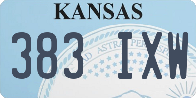 KS license plate 383IXW