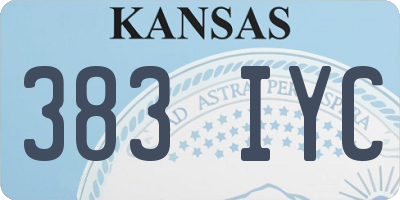 KS license plate 383IYC