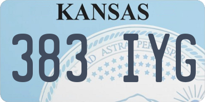 KS license plate 383IYG