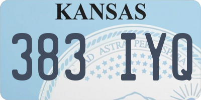 KS license plate 383IYQ