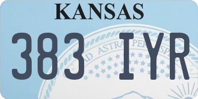 KS license plate 383IYR