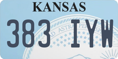 KS license plate 383IYW