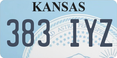 KS license plate 383IYZ