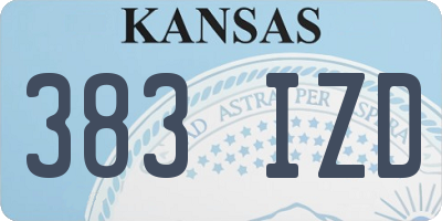 KS license plate 383IZD