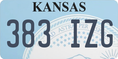KS license plate 383IZG