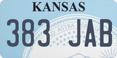 KS license plate 383JAB