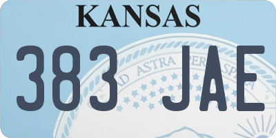 KS license plate 383JAE
