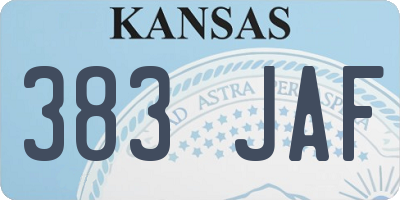 KS license plate 383JAF