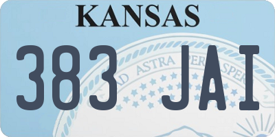 KS license plate 383JAI