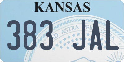 KS license plate 383JAL