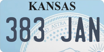 KS license plate 383JAN