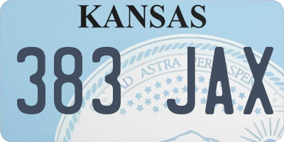 KS license plate 383JAX