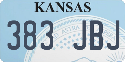 KS license plate 383JBJ