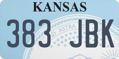 KS license plate 383JBK