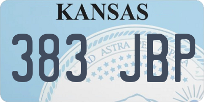 KS license plate 383JBP