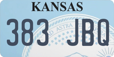 KS license plate 383JBQ