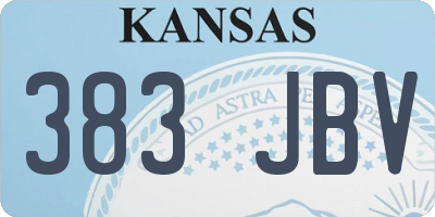 KS license plate 383JBV