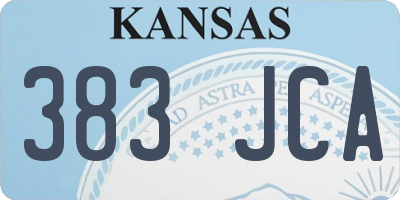KS license plate 383JCA