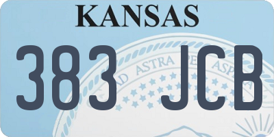 KS license plate 383JCB