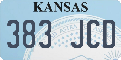 KS license plate 383JCD