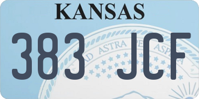 KS license plate 383JCF