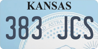 KS license plate 383JCS