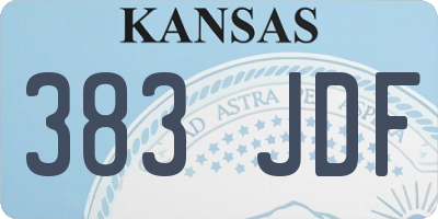 KS license plate 383JDF