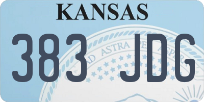 KS license plate 383JDG