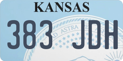 KS license plate 383JDH