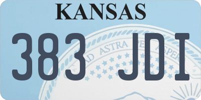 KS license plate 383JDI