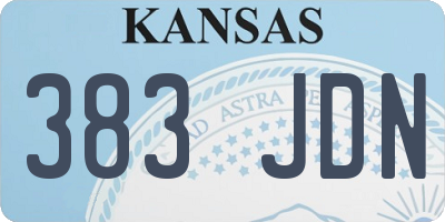 KS license plate 383JDN