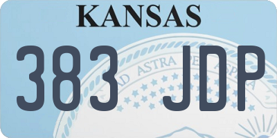 KS license plate 383JDP