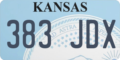 KS license plate 383JDX