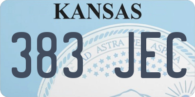 KS license plate 383JEC