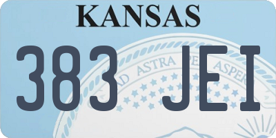KS license plate 383JEI