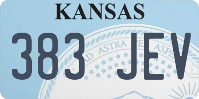 KS license plate 383JEV