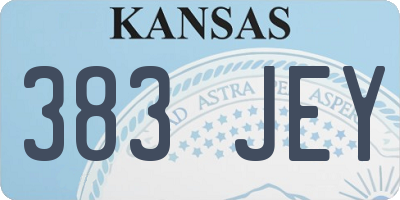 KS license plate 383JEY