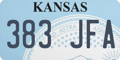 KS license plate 383JFA