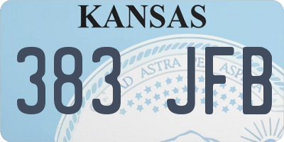 KS license plate 383JFB