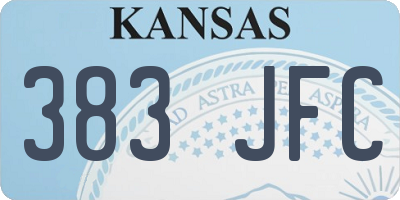 KS license plate 383JFC