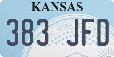 KS license plate 383JFD