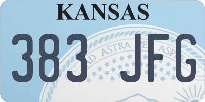 KS license plate 383JFG