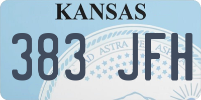 KS license plate 383JFH