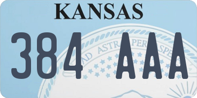 KS license plate 384AAA